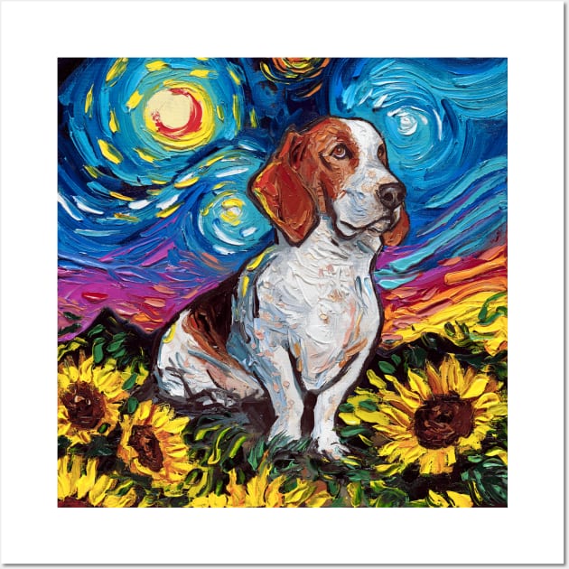 Basset Hound Night 2 Wall Art by sagittariusgallery